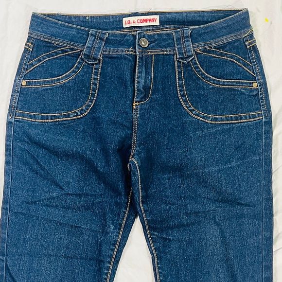 Sexy Embroidered Pocket Distressed Southwestern Stretch Dark Wash Jeans Size 12 - Picture 5 of 12